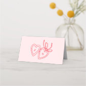 ハートお洒落ロックドードルスケッチモダンカスタム プレイスカード (裏面)