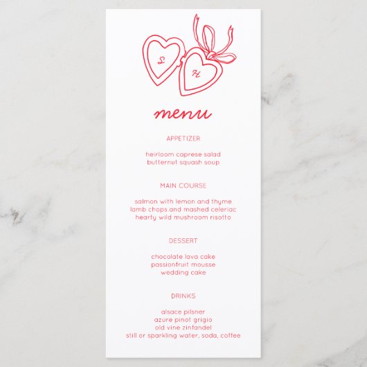 ハートお洒落ロックドードルスケッチモダンカスタム メニュー (正面)