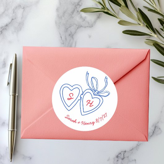 ハートお洒落ロックドードルスケッチモダンカスタム ラウンドシール