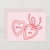 ハートお洒落ロックドードルヴァレンティーンズデー ポストカード (正面/裏面)