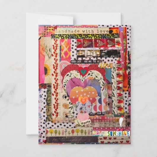 ハートお洒落紙アートグリーティングカード 招待状 (正面)