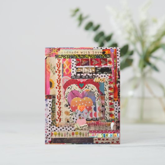 ハートお洒落紙アートグリーティングカード 招待状 (スタンド正面)