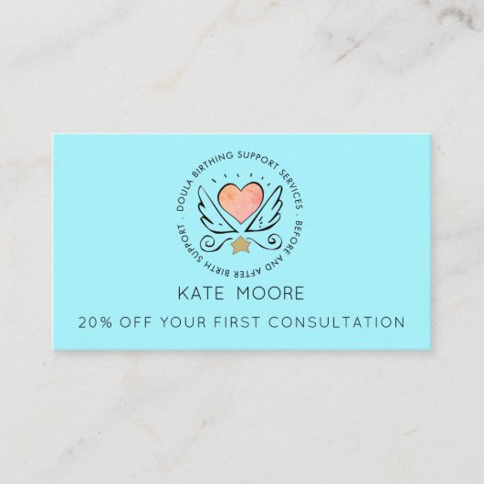 ハートお洒落&ウィングズドゥラバーテイングサービス 割引カード (正面)