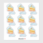 ハートお誕生日ケーキ輪郭 シール (シート)