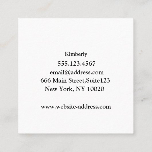 ハートかぎ棒四角名刺の子猫 スクエア名刺 (裏面)