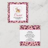 ハートかぎ棒四角名刺の子猫 スクエア名刺 (正面/裏面)