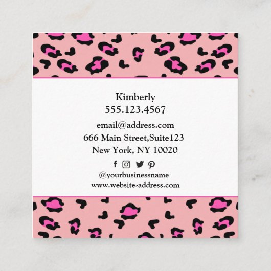 ハートかぎ棒四角名刺の子猫 スクエア名刺 (裏面)