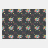 ハートかぎ針の柄が恋に絡む ラッピングペーパーシート (正面3)