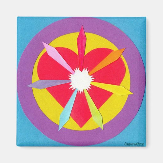 ハートからの光線 マグネット (正面)