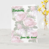 ハートからの悔やみや弔慰 カード (黄色い花)