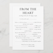 ハートからカップル結婚のゲームカードへ 招待状 (正面/裏面)