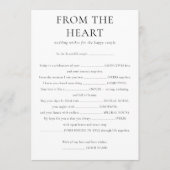 ハートからカップル結婚のゲームカードへ 招待状 (正面)