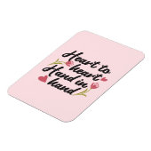 ハートからハート、手から手 – ロマンチックな引用文 マグネット (左側)