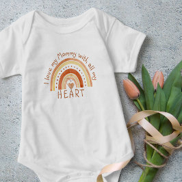 ハートから愛してるママ - クレイ ベビーボディスーツ