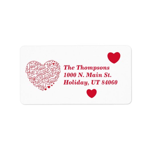 ハートからSoulメール返信ラベル ラベル (正面)