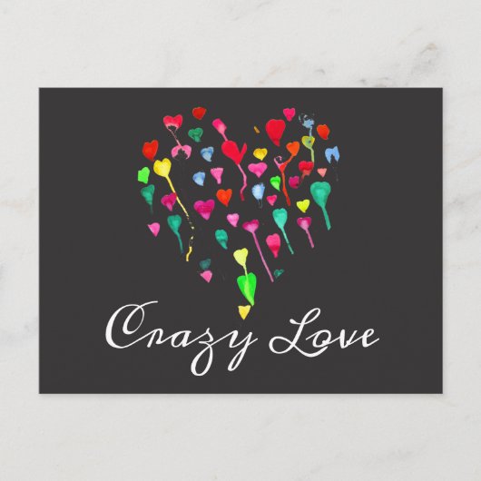 ハートかわいいカラフルお洒落ハートアート ポストカード (正面)