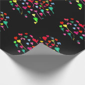 ハートかわいいカラフルお洒落ハートアート ラッピングペーパー (角)