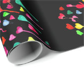 ハートかわいいカラフルお洒落ハートアート ラッピングペーパー (ロールコーナー)