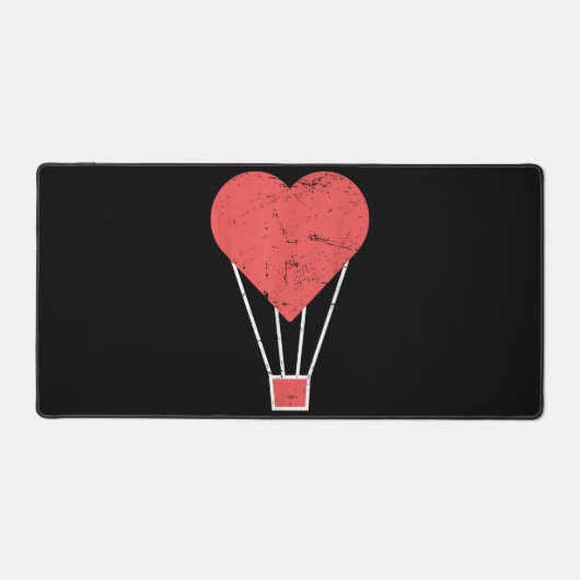 ハートかわいい熱気球 デスクマット (正面)