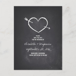 ハートかわいい黒板は日付ポストカードを保存する 案内ポストカード