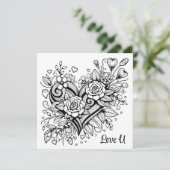 ハートかわいらしと花があなたを愛する | カラーリングページ (スタンド正面)