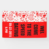 ハートかわいらしタトゥーのパターン愛+あなたのアイディア 横断幕 (横)