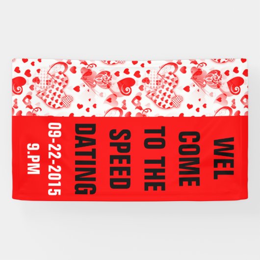 ハートかわいらしタトゥーのパターン愛+あなたのアイディア 横断幕 (横)