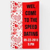 ハートかわいらしタトゥーのパターン愛+あなたのアイディア 横断幕 (縦)