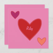 ハートかわいらしバレンタインデーのカード シーズンカード (正面/裏面)