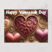 ハートかわいらしバレンタインデーはがき シーズンポストカード (正面)