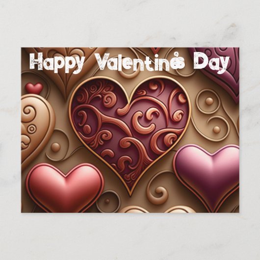 ハートかわいらしバレンタインデーはがき シーズンポストカード (正面)