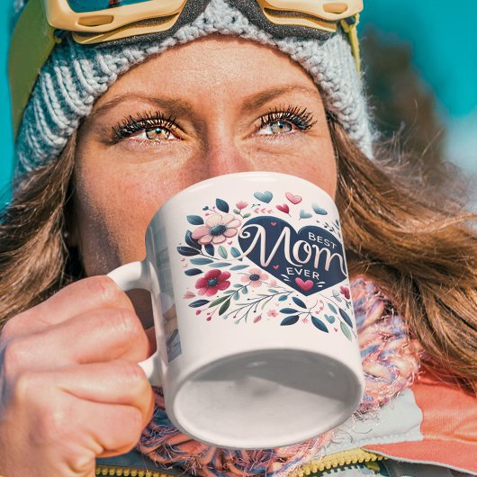 ハートかわいらしフローラ2写真最高のMom Ever コーヒーマグカップ