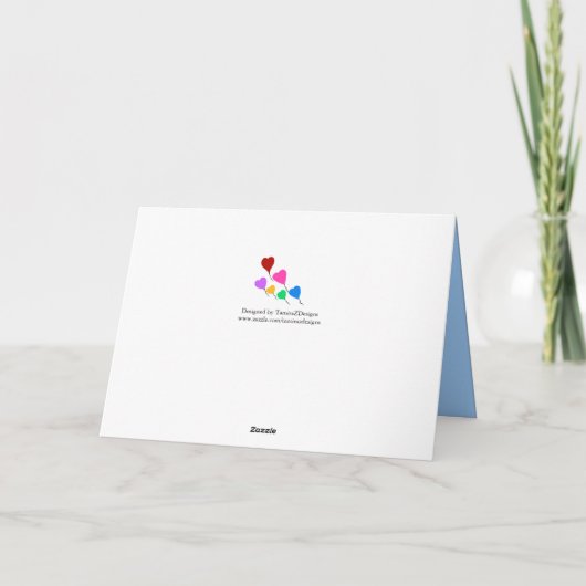 ハートかわいらし誕生日ありがとう カード (裏面)