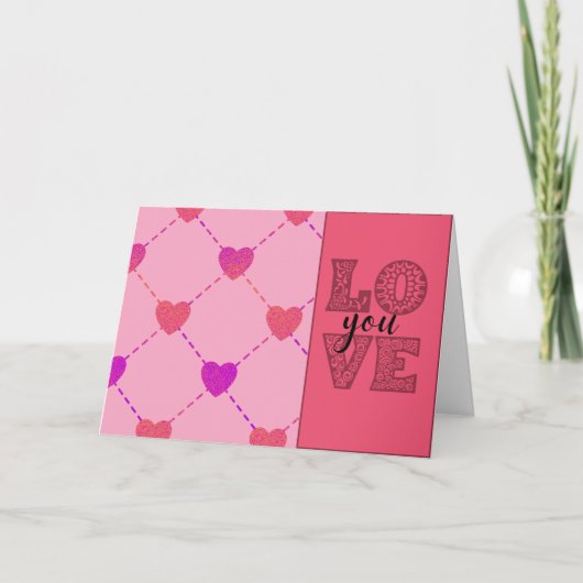 ハートがあなたを愛してるバレンタインデー シーズンカード (正面)