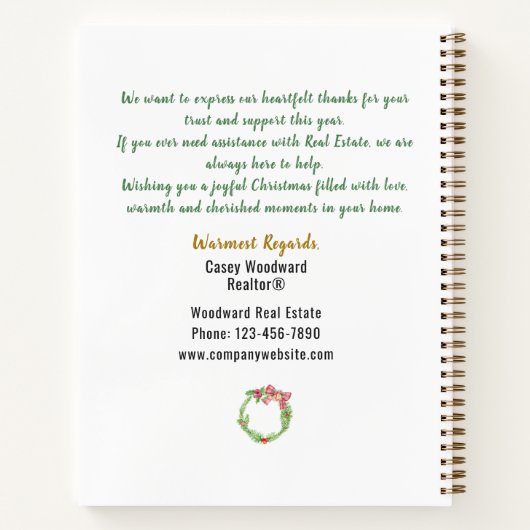 ハートがある場所ホームメリークリスマス不動産 ノートブック (裏面)