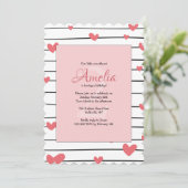 ハートがいっぱいのお誕生日招待状 招待状 (スタンド正面)