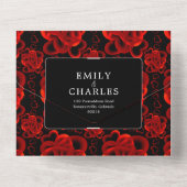 ハートがいっぱい！オシャレな結婚式招待状 オールインワン招待状 (裏面)