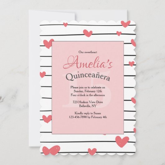 ハートがいっぱい クイーンセニョーラの招待状 招待状 (正面)