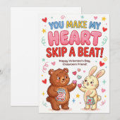 ハートがときめくバレンタイン - クラスルームバレンタイン シーズンカード (正面/裏面)