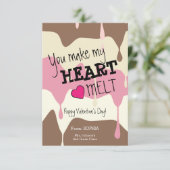 ハートがとろけるバレンタインカード（教室用） 招待状 (スタンド正面)