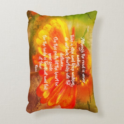 ハートがガイド《植物》百日草感動的引用文  アクセントクッション (正面(垂直))