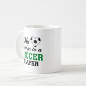 ハートがサッカー コーヒーマグカップ (正面左)