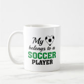 ハートがサッカー コーヒーマグカップ (左)