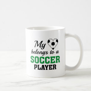 ハートがサッカー コーヒーマグカップ