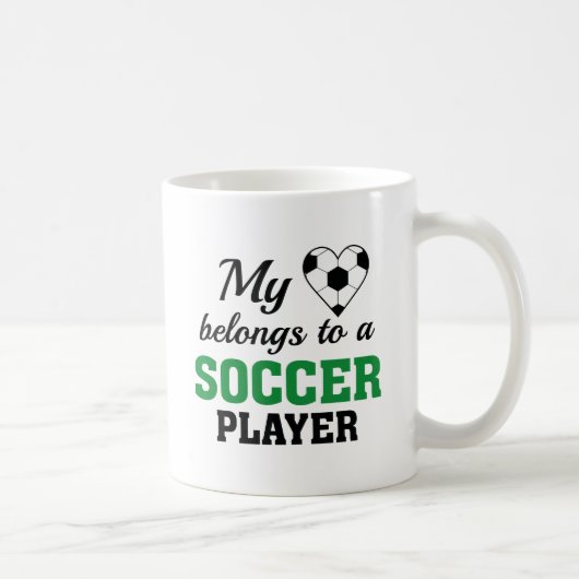 ハートがサッカー コーヒーマグカップ (右)