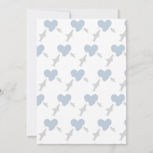 ハートがサメに赤ん坊のシャワー後に 招待状 (裏面)