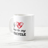 ハートがバイクに属する コーヒーマグカップ (正面左)