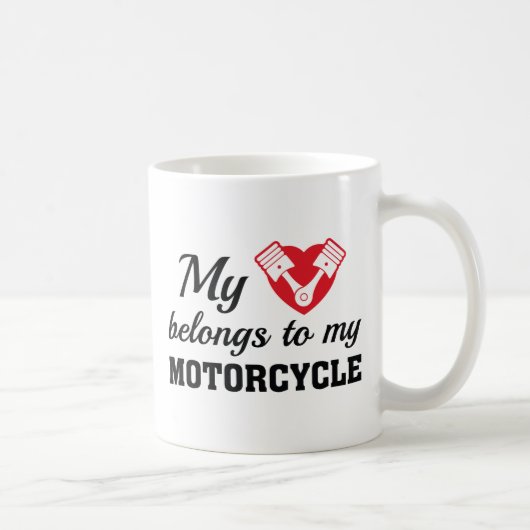 ハートがバイクに属する コーヒーマグカップ (右)