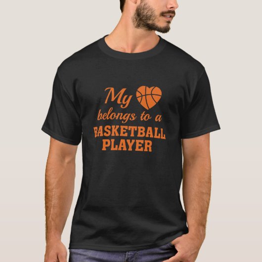 ハートがバスケットボールに Tシャツ (正面)