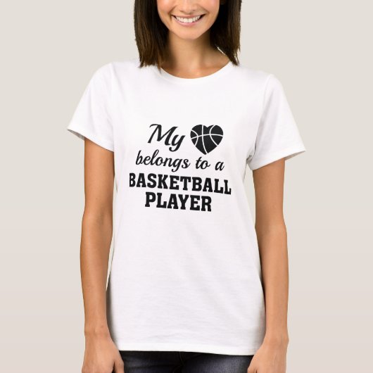 ハートがバスケットボールに Tシャツ (正面)